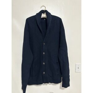 Banana Republic Honeycomb Cardigan‎ Preppy Navy Shawl Collar Button Front XXL